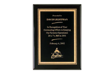 30% off black brass, piano finish award plaque customized with name, text or logo in gold. Order online or call 800-523-2344