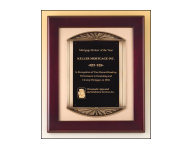 25% OFF large Engraved rosewood award plaque customized with name, logo or Text. Bronze & piano finish. Order online or call 800-523-2344