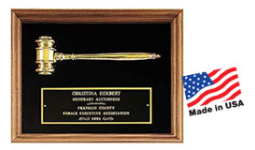 1-2 Days. Engraved Gavels and Gavel Plaques Personalized with Name and Custom Text. Order Online or Call The Corporate Connection 800-523-2344