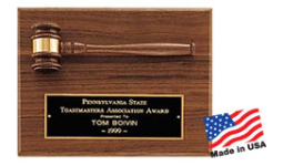 25% off Engraved Gavels and Gavel Plaques personalized with your Custom Name or Text. Order Online or Call 800-523-2344