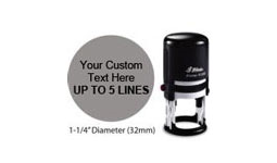 1.25" Custom Round Self-inking Stamp customized with your text or upload your own artwork or logo. Order Online or Call 800-523-2344