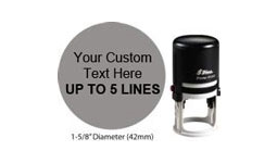 30% off 1 5/8 Custom Round Self-Inking Stamp customized with your text or upload your own artwork or logo. Order online or call 800-523-2344