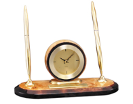 1-2 Days. Burl, gold and rosewood clock with pen set, Personalized Gift Clocks and Desk Clocks. Order online or call 800-523-2344