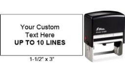 3 x 1.5 Large Custom Self-Inking Stamp customized with your Text or logo. Order online or Call The Corporate Connection 1-800-523-2344