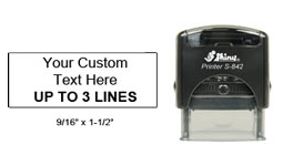 1.5 x 9/16 Custom Self-Inking Stamp customized with your Text or logo. Order online or Call The Corporate Connection 1-800-523-2344