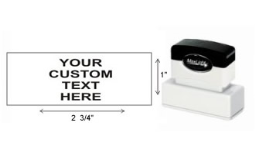 Custom Rubber Pre-Inked Stamp with 6 lines of text customized with your text or artwork.  Order online or Call The Corporate Connection 1-800-523-2344