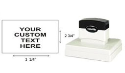 2.75 x 3.75 Large Custom Pre-Inked Stamp customized with your Text or Custom Artwork. Many Font Styles and Ink Colors. Order online or call 800-523-2344
